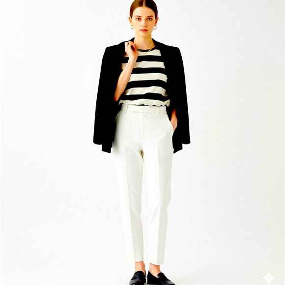 Cosland Black & White Horizontal Striped Short Sleeve T-Shirt - Size Small - Picture 1 of 9